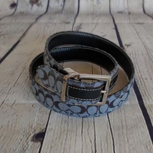 Coach | Blue & Black Signature 1" Skinny Belt